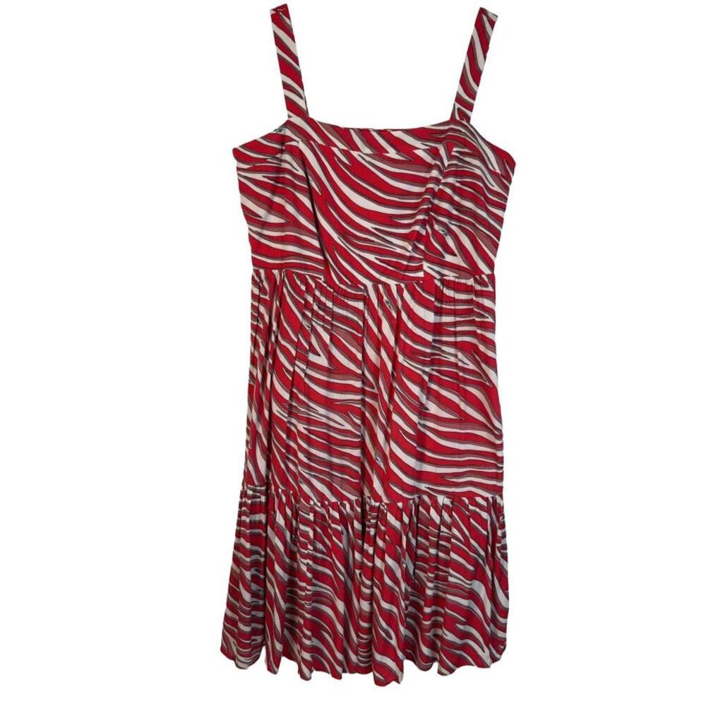 Michael Kors Plus Size Zebra Midi Dress, Geranium